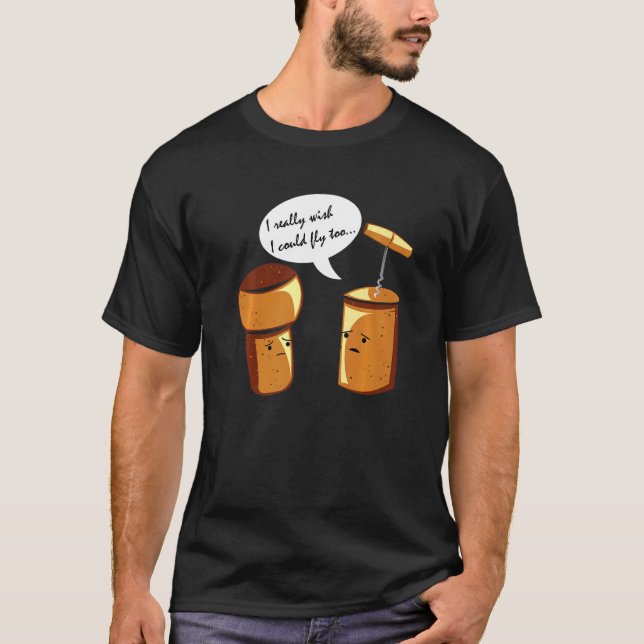 Camiseta Uvas Fermentadas de Vino Alcohólico De Corcho Vino (Anverso)