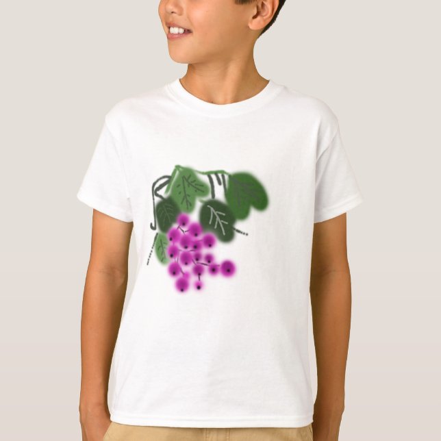 Camiseta uvas moradas y hojas verdes (Anverso)