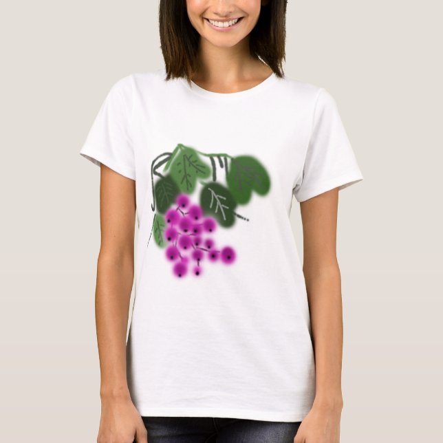 Camiseta uvas moradas y hojas verdes (Anverso)