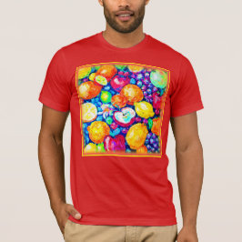 Camiseta Uvas, pintura de manzanas y cítricos. ¡Hazte con u