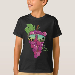 Camiseta Uvas rojas divertidas con gafas de sol uva de amor
