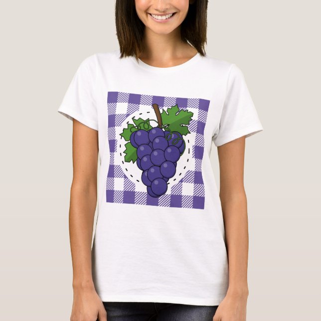 Camiseta Uvas sobre la pasta de violeta blanca (Anverso)