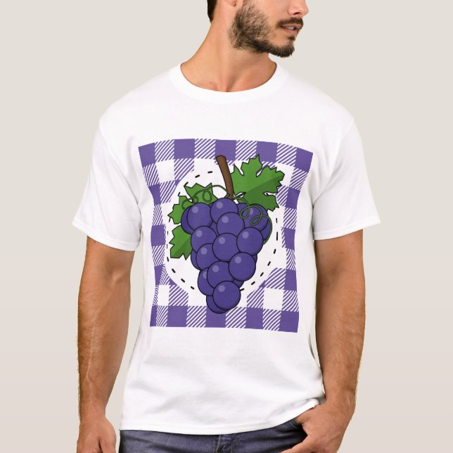 Camiseta Uvas sobre la pasta de violeta blanca (Anverso)