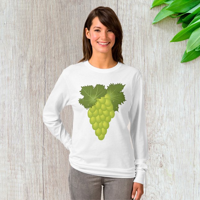 Camiseta Uvas Verdes Hojas de Parra Fruta Fresca (Subido por el creador)