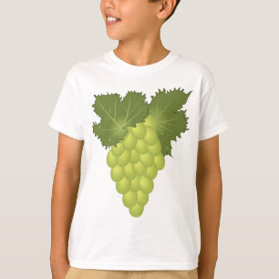 Camiseta Uvas Verdes Hojas de Vid Fruta Fresca