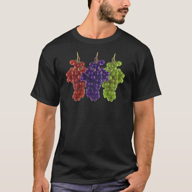 Camiseta Uvas verdes y púrpuras rojas (Anverso)