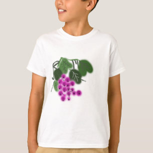 Camiseta uvas violetas y hojas verdes