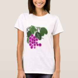 Camiseta uvas violetas y hojas verdes