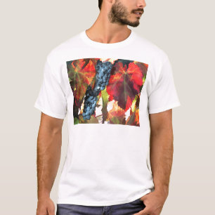 Camiseta Uvas y hojas del tiempo de cosecha