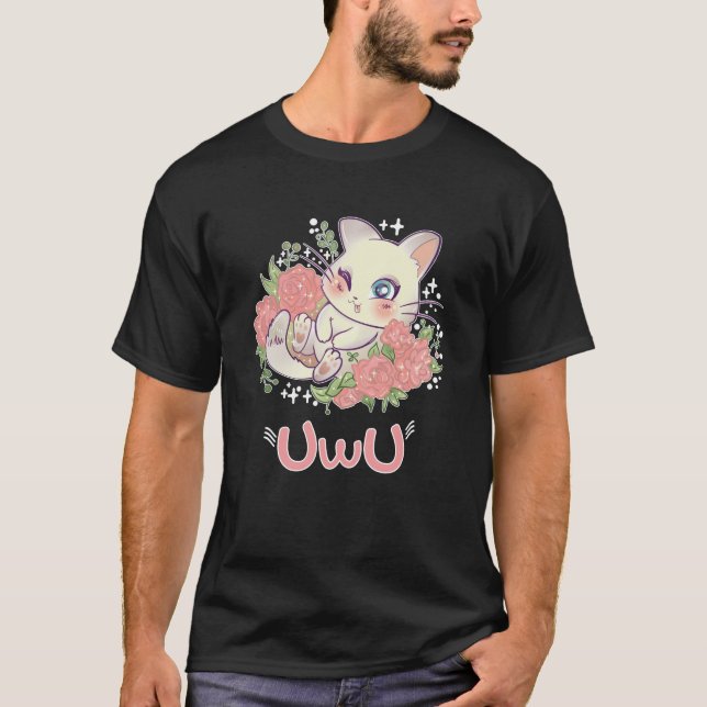 Camiseta Uwu Cat Kwaii Cute Japan Anime (Anverso)