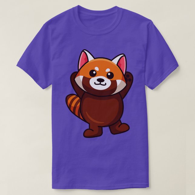 Camiseta Uyahe Funny Cute Panda Rojo (Diseño del anverso)