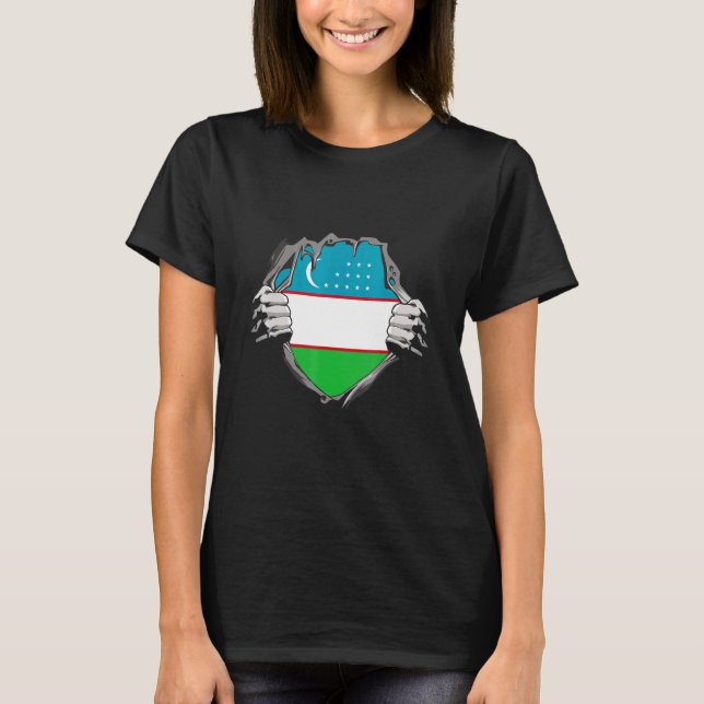 Camiseta Uzbekistan Flag (Anverso)