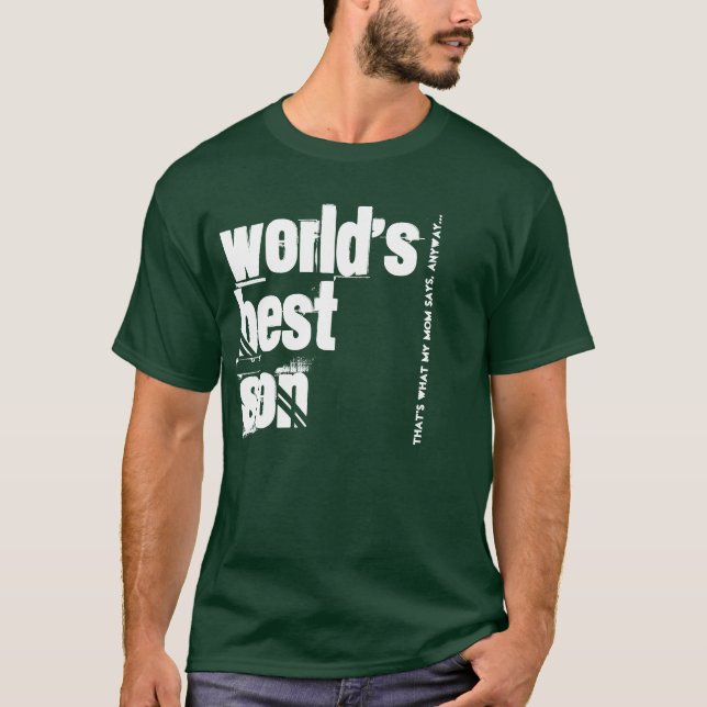 Camiseta V201 verde y blanco del mejor hijo del mundo (Anverso)