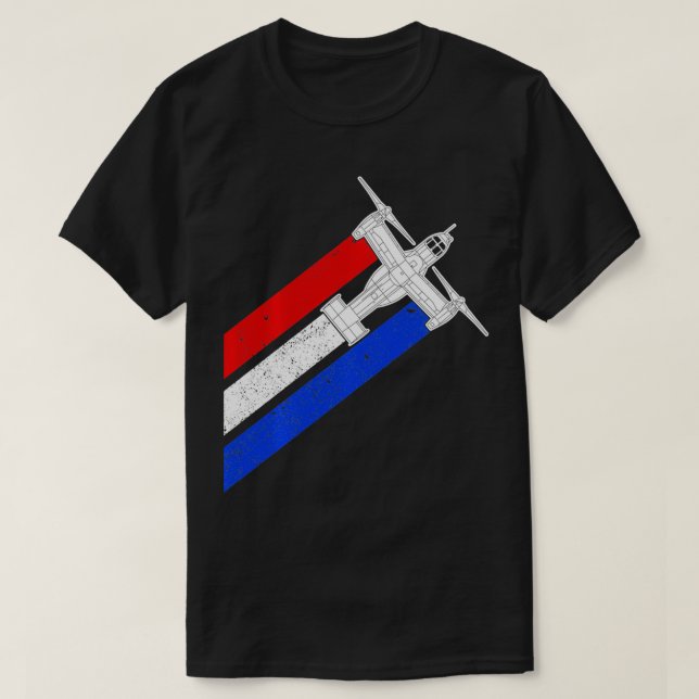 Camiseta V22 Helicóptero Militar Osprey Cont. azul blanco r (Diseño del anverso)