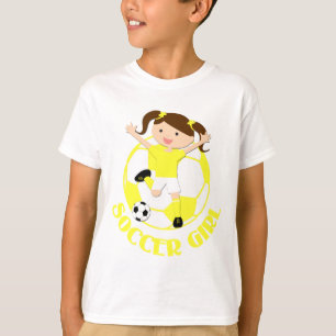 Camiseta V2 amarillo y blanco del chica 1 y del balón de