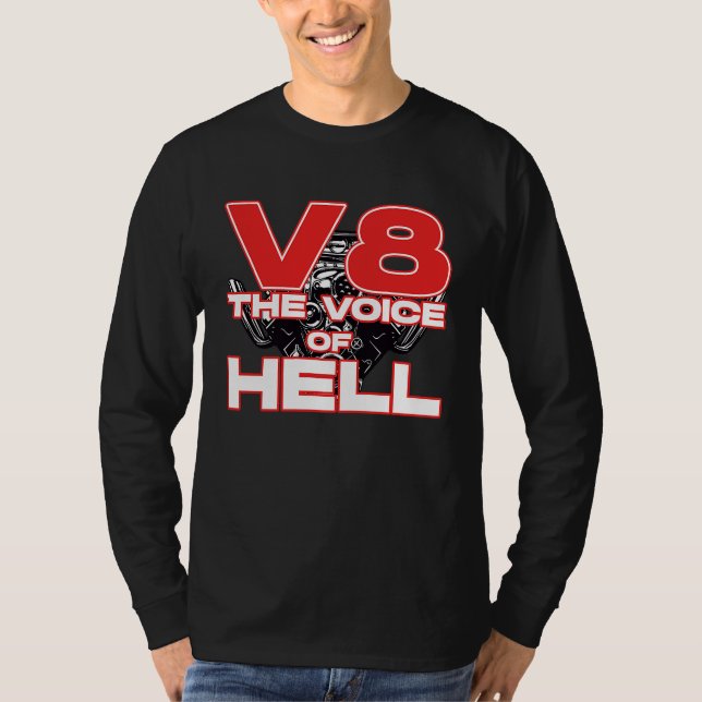 Camiseta V8 Car Tuning Cylinder Workshop The Voice of Light (Anverso)