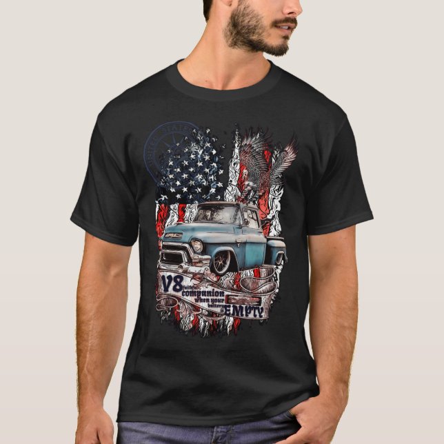 Camiseta V8 Legendario Recogida GMC 100 regalo de cerdo ame (Anverso)