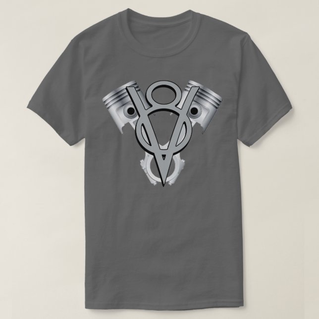 Camiseta V8 Motor pistón coche americano Muscular (Diseño del anverso)