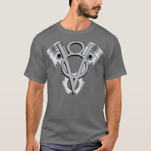 Camiseta V8 Motor pistón coche americano Muscular