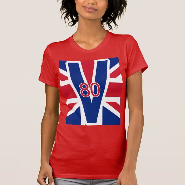 Camiseta V 80 Con Union Jack Background VE Day UK