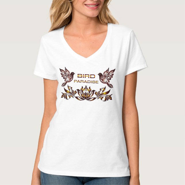 Camiseta V de Mujer BIRD PARADISE (Anverso)