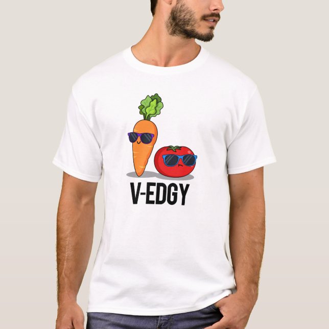 Camiseta V-Edgy Funny Veggie Pun (Anverso)