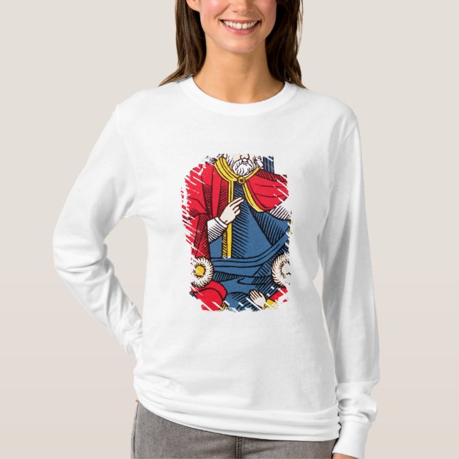 Camiseta V el papa, carta de tarot (Anverso)