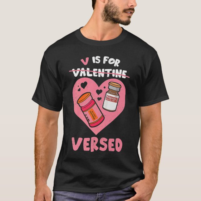 Camiseta V Es Para Día de San Valentín Verso PACU CRNA Enfe (Anverso)