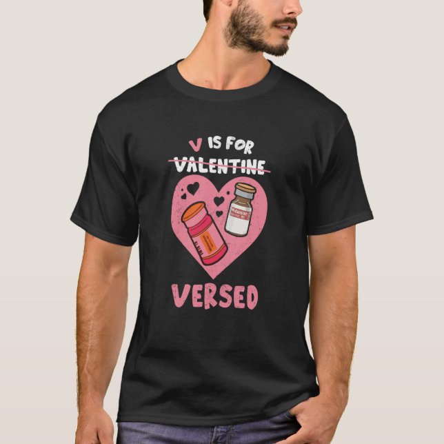 Camiseta V Es Para Día de San Valentín Verso PACU CRNA Enfe (Anverso)