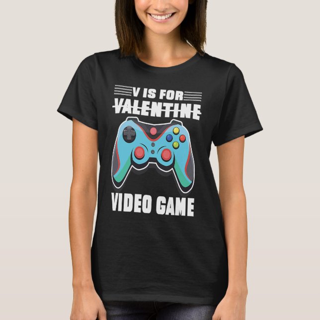 Camiseta V es para el joystick de videojuegos valentino (Anverso)