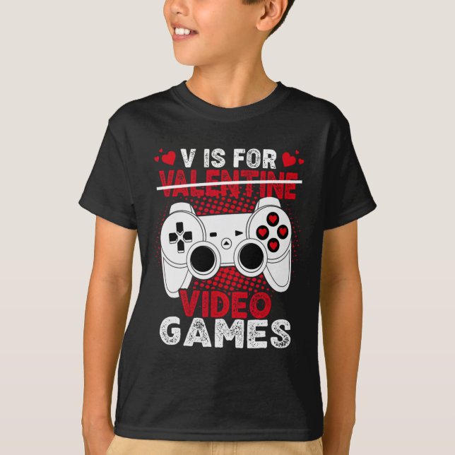 Camiseta V Es Para Hombres Día de San Valentín De Videojueg (Anverso)
