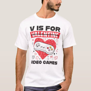 Camiseta V es para juegos de video anti Día de San Valent