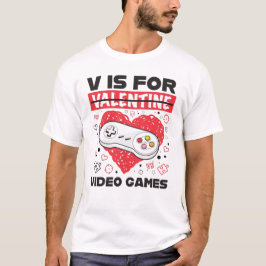 Camiseta V es para juegos de video anti Día de San Valentín