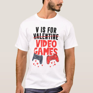 Camiseta V es para juegos de video Feliz Día de San Valentí