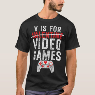Camiseta V es para los niños de los Día de San Valentín 