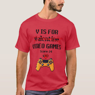 Camiseta V es para regalo del día de San Valentín para juga