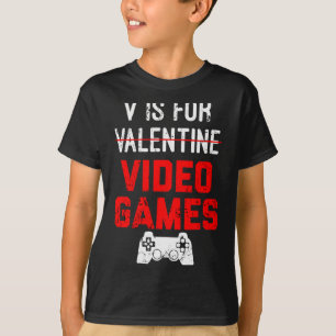 Camiseta V Es Para San Valentín De Videojuegos Chico Gamer