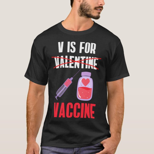 Camiseta V Es Para Vacunación Pro De Valentine Vaccine (Anverso)