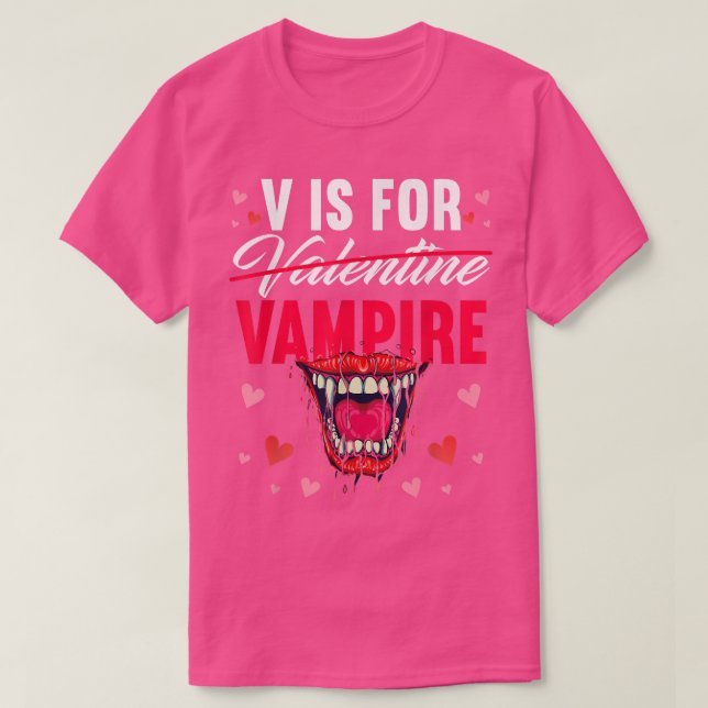 Camiseta V Es Para Vampiro Vampire T Valentine Vampire 663 (Diseño del anverso)