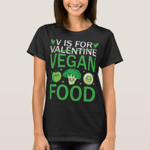 Camiseta V Es Para Vegetariano El día de San Valentín De Co