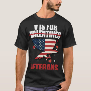 Camiseta V es para Veteranos El día de San Valentín de Vets