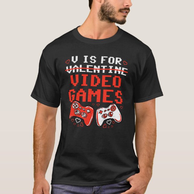 Camiseta V Es Para Video Game Video Controller Valentines G (Anverso)