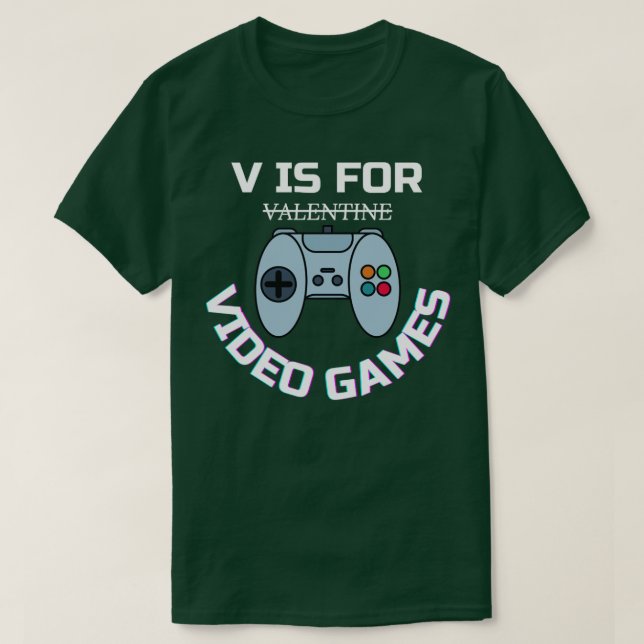Camiseta V es para videojuegos (Diseño del anverso)