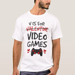 Camiseta "V es para videojuegos", Día de San Valen