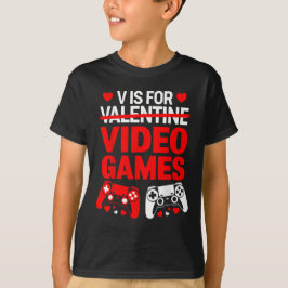 Camiseta V Es Para Videojuegos Día de San Valentín Divertid