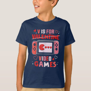 Camiseta V Es Para Videojuegos Día de San Valentín Funny V