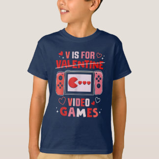 Camiseta V Es Para Videojuegos Día de San Valentín Funny V