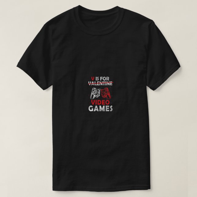 Camiseta V Es Para Videojuegos Día de San Valentín Gamer Bo (Diseño del anverso)