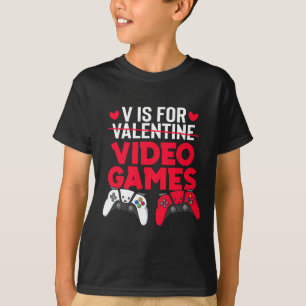 Camiseta V Es Para Videojuegos Divertido Día De San Valentí