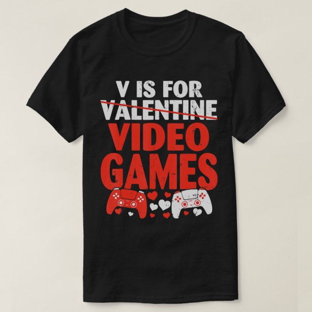 Camiseta V Es Para Videojuegos Divertidos Chico Hombres Día (Diseño del anverso)